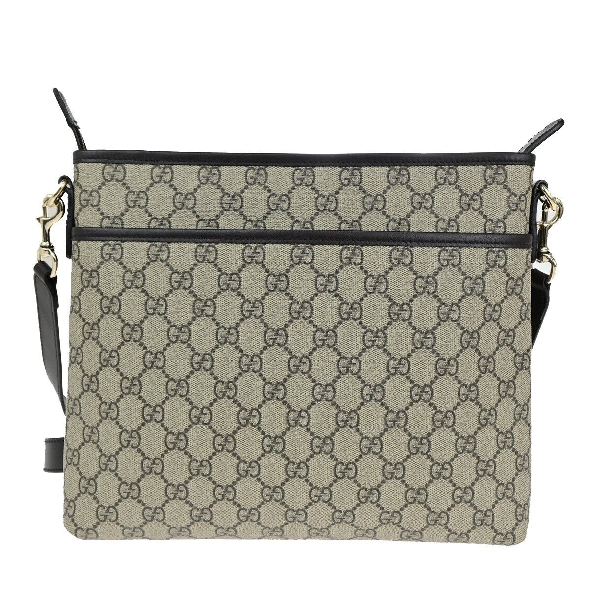GUCCI Logo GG Pattern Crossbody Shoulder Bag Supreme Leather Brown GHW 11RK635