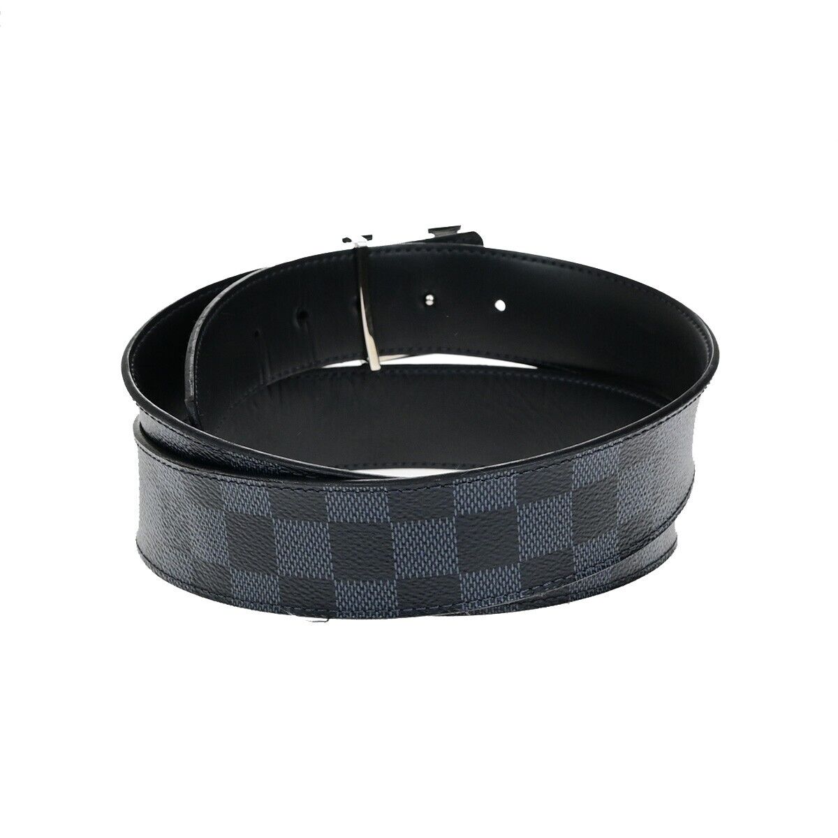 LOUIS VUITTON Ceinture Initiales Belt Damier Graphit Leather BK M0087 32ED271