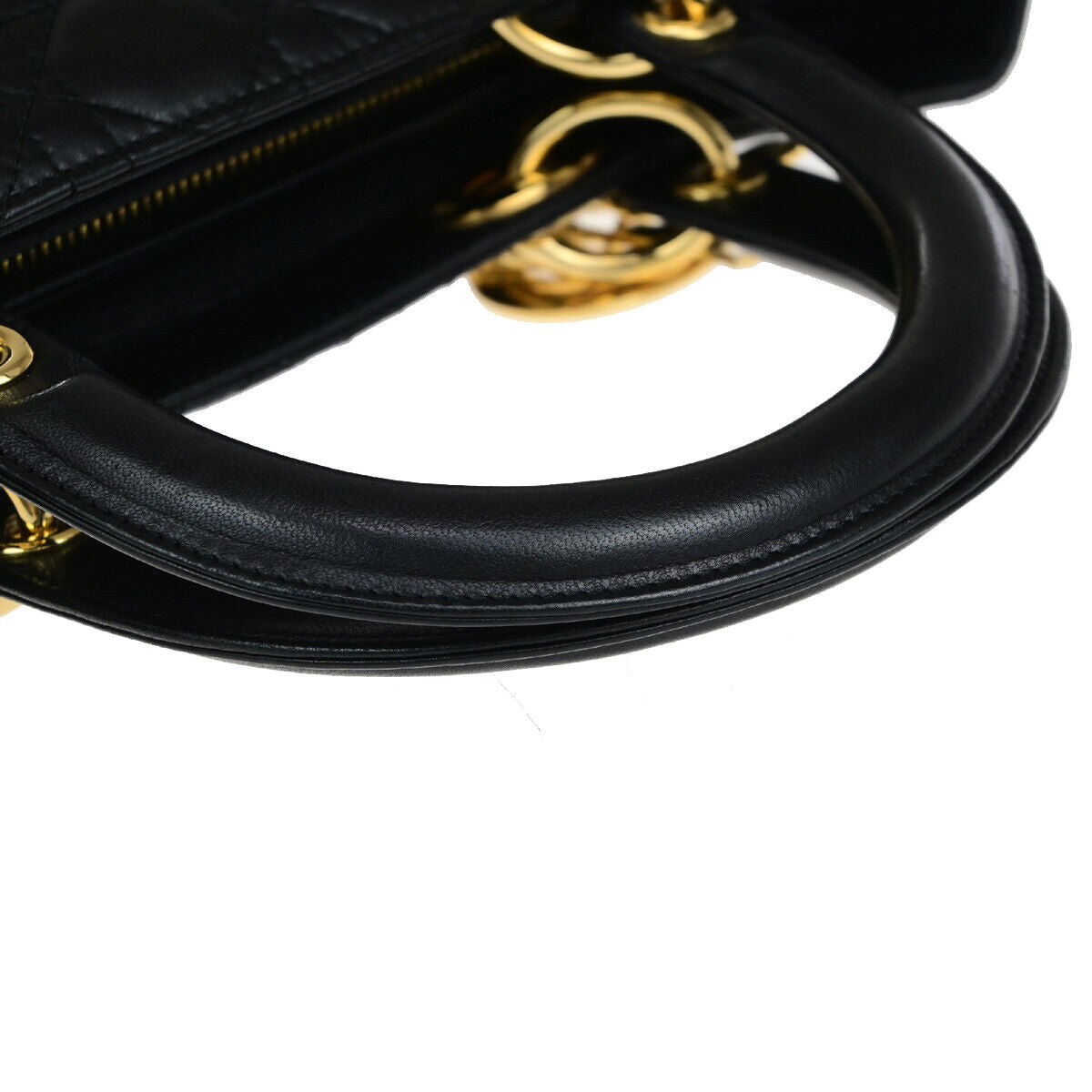 CHRISTIAN DIOR Logo Lady Cannage 2Way Shoulder Hand Bag Leather BE GHW 367RK664