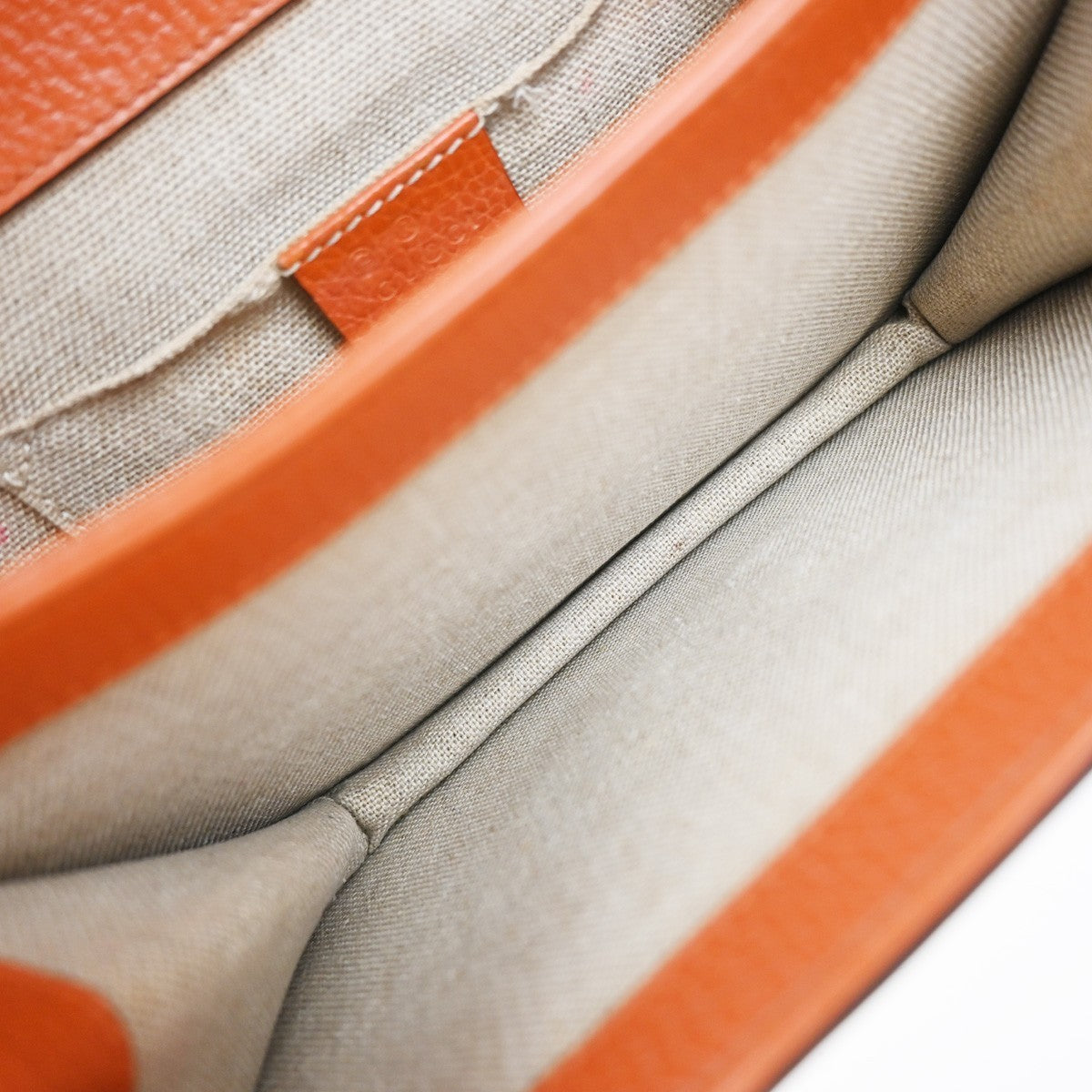 GUCCI Logo Interlocking G Mini Chain Shoulder Bag Leather Orange GHW 90KP377
