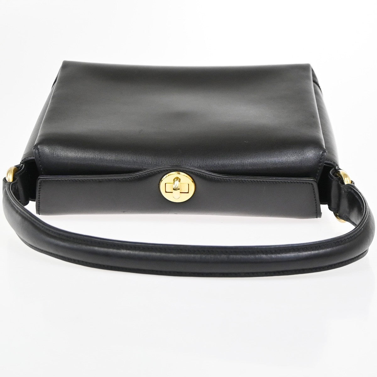 GUCCI CC Logo Shoulder Hand Bag Turn Lock Leather Black Red GHW Italy 16ZA307
