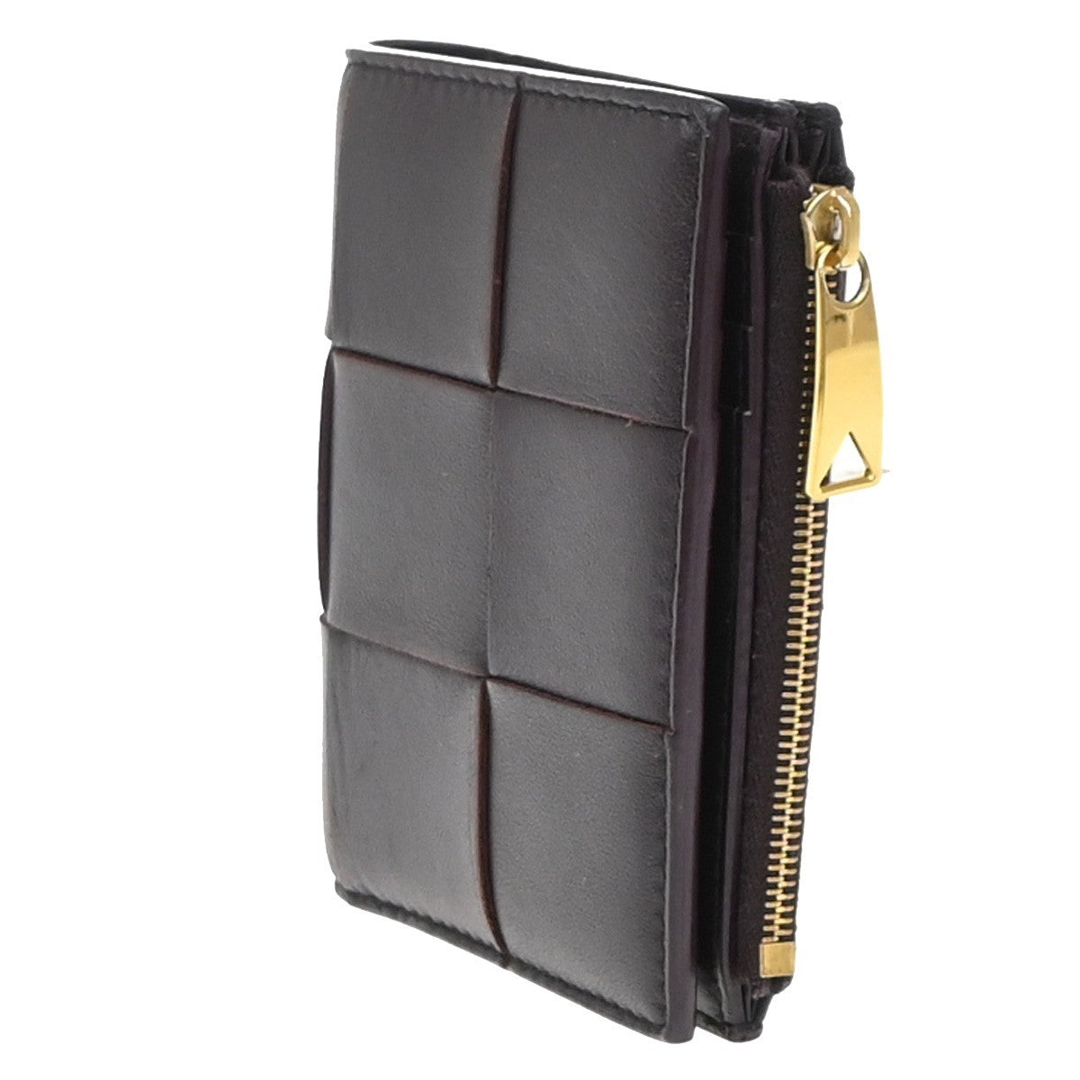 BOTTEGA VENETA Intrecciato Compact Bifold Wallet Leather Purple 39RF754