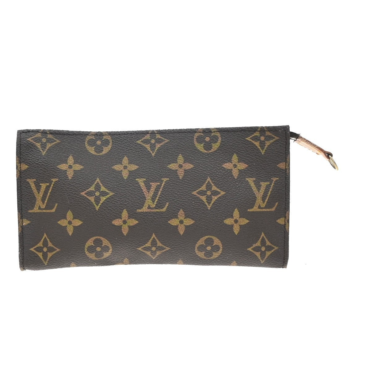 LOUIS VUITTON LV Logo Bucket GM Pouch Bag Monogram Leather Brown Gold 02YJ222