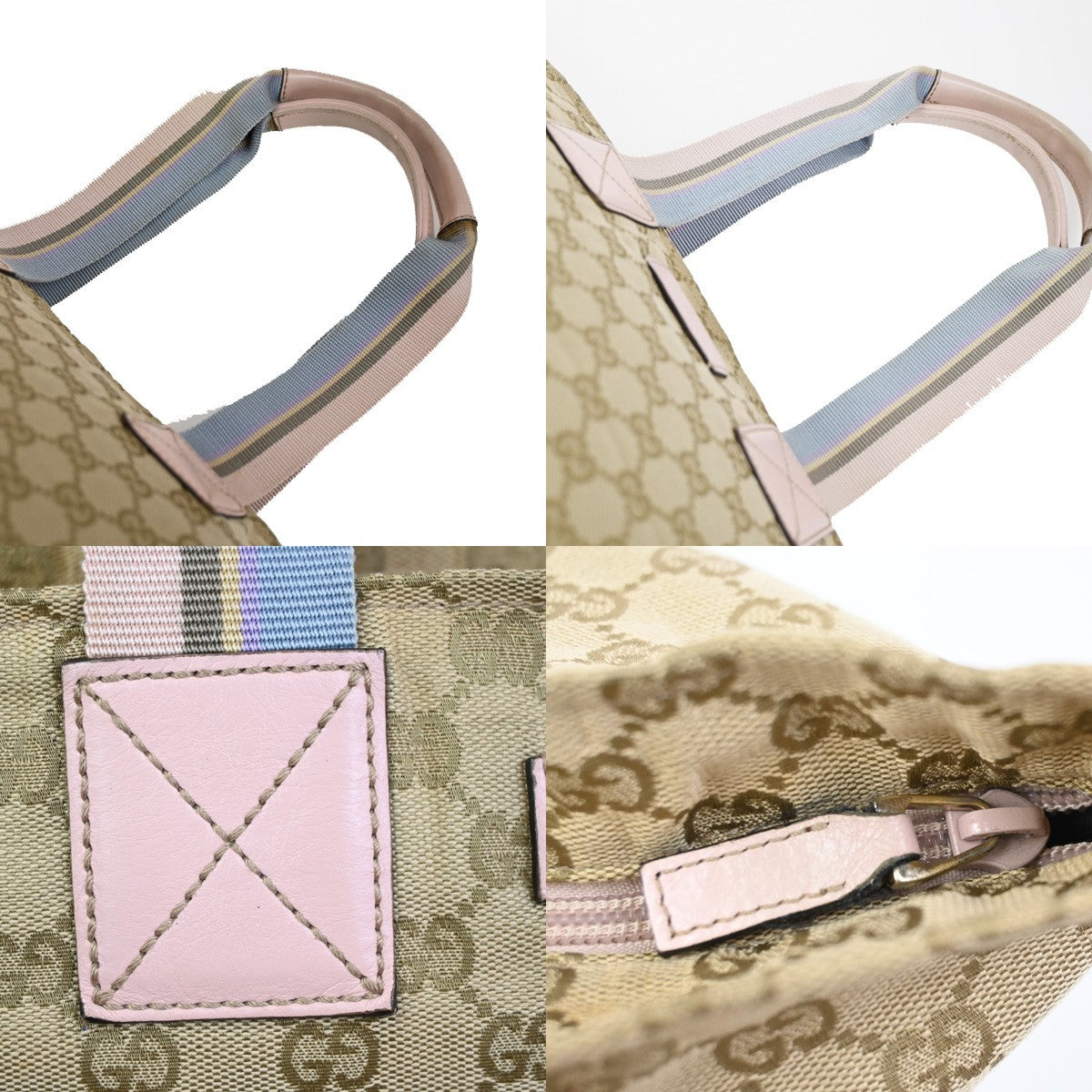 GUCCI Logo Sherry GG Pattern Shoulder Tote Bag Canvas Leather BN Italy 35KC687