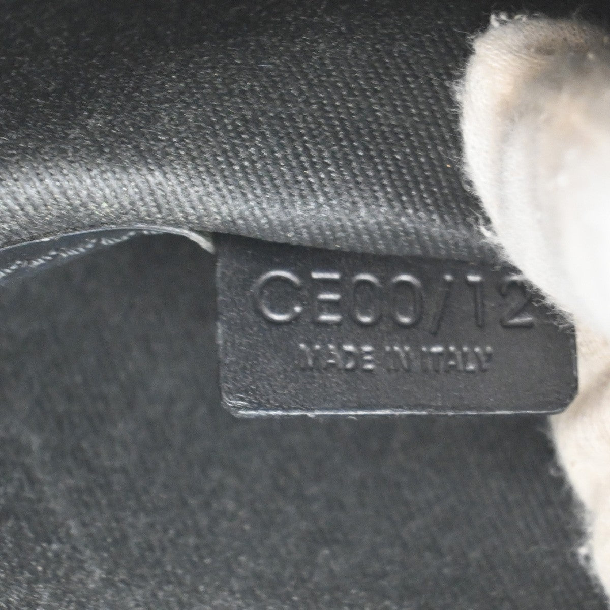 CELINE C Macadam Hand Bag Canvas Leather Black SHW Italy 02TA480