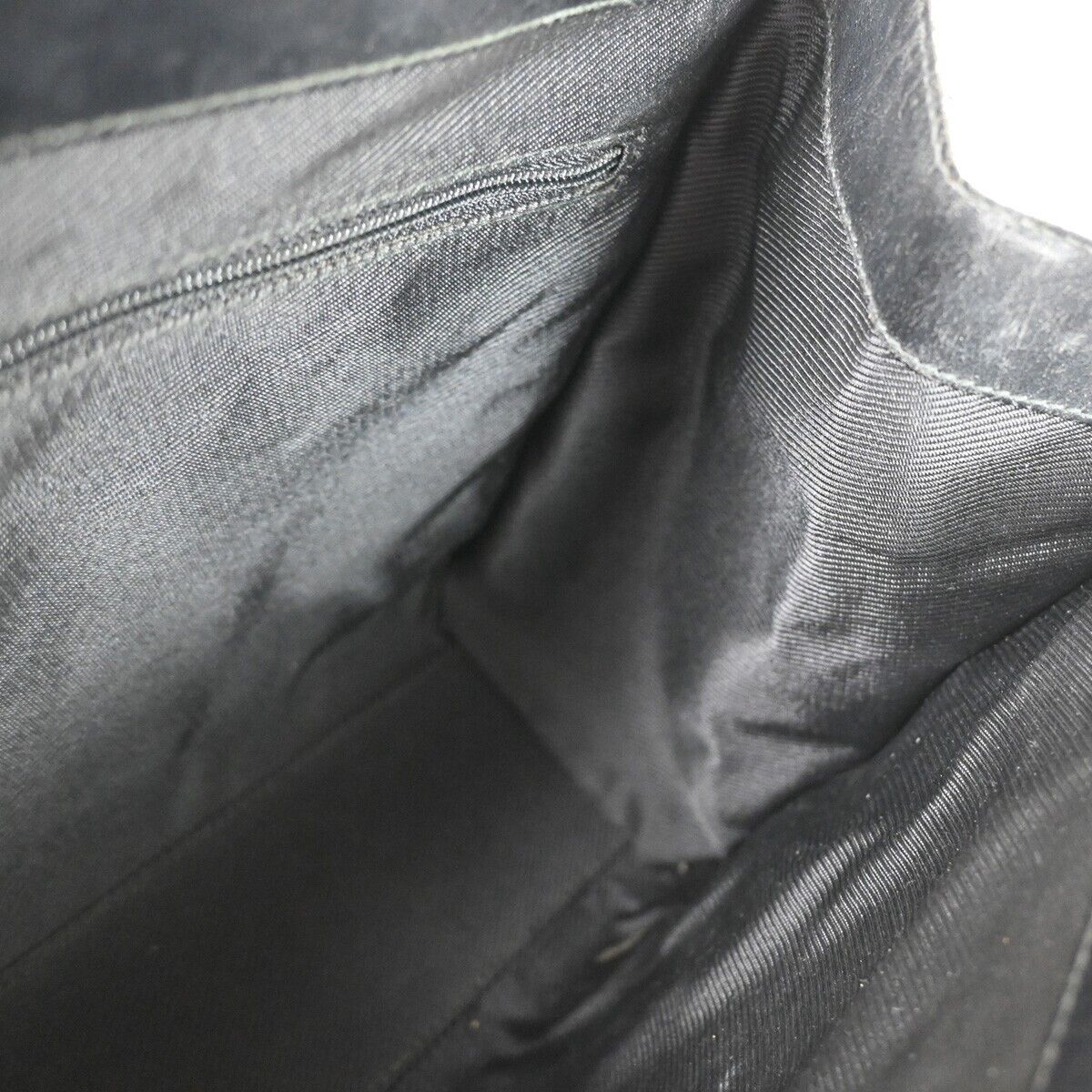 GUCCI GG Pattern Jackie Shoulder Tote Bag Canvas Leather Black Silver 60FA442