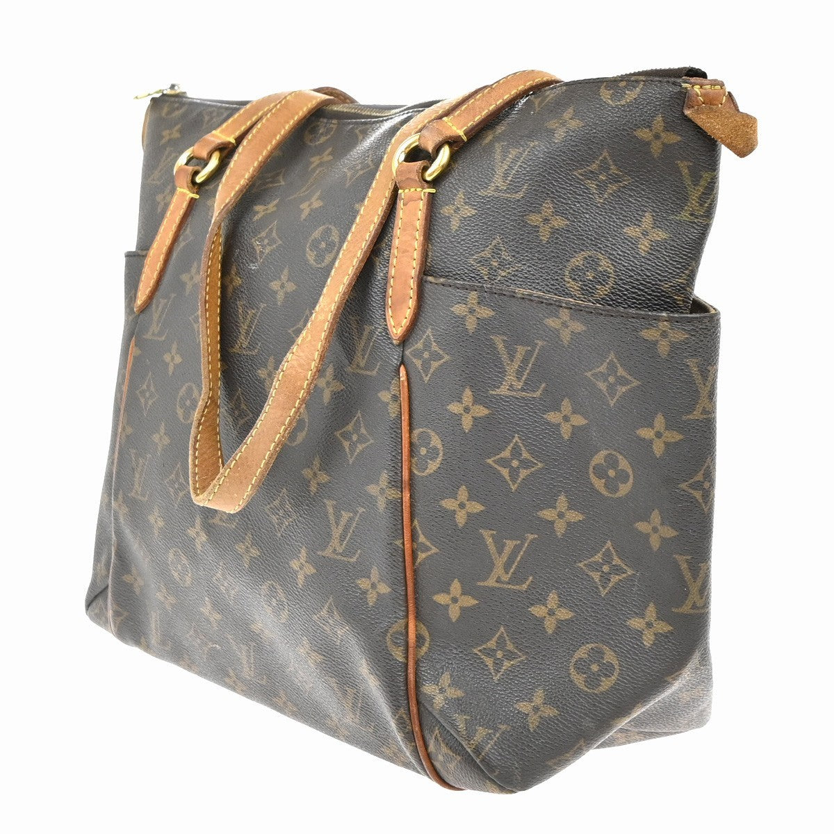 LOUIS VUITTON Logo Totally MM Shoulder Bag Monogram Leather Brown M56689 34EG374