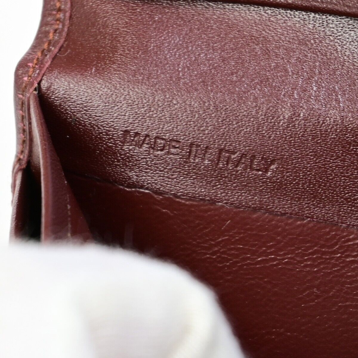 Must De Cartier 2C Logo Vertical Long Bifold Wallet Leather Bordeaux 09EB804