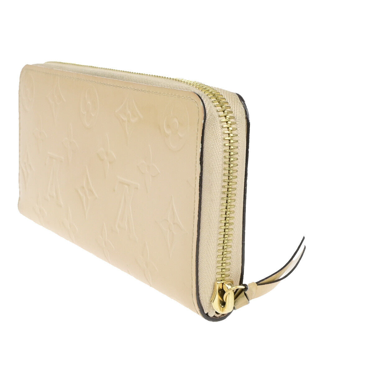 LOUIS VUITTON Clemence Zipper Wallet Monogram Vernis Leather Dune M90923 65YF312