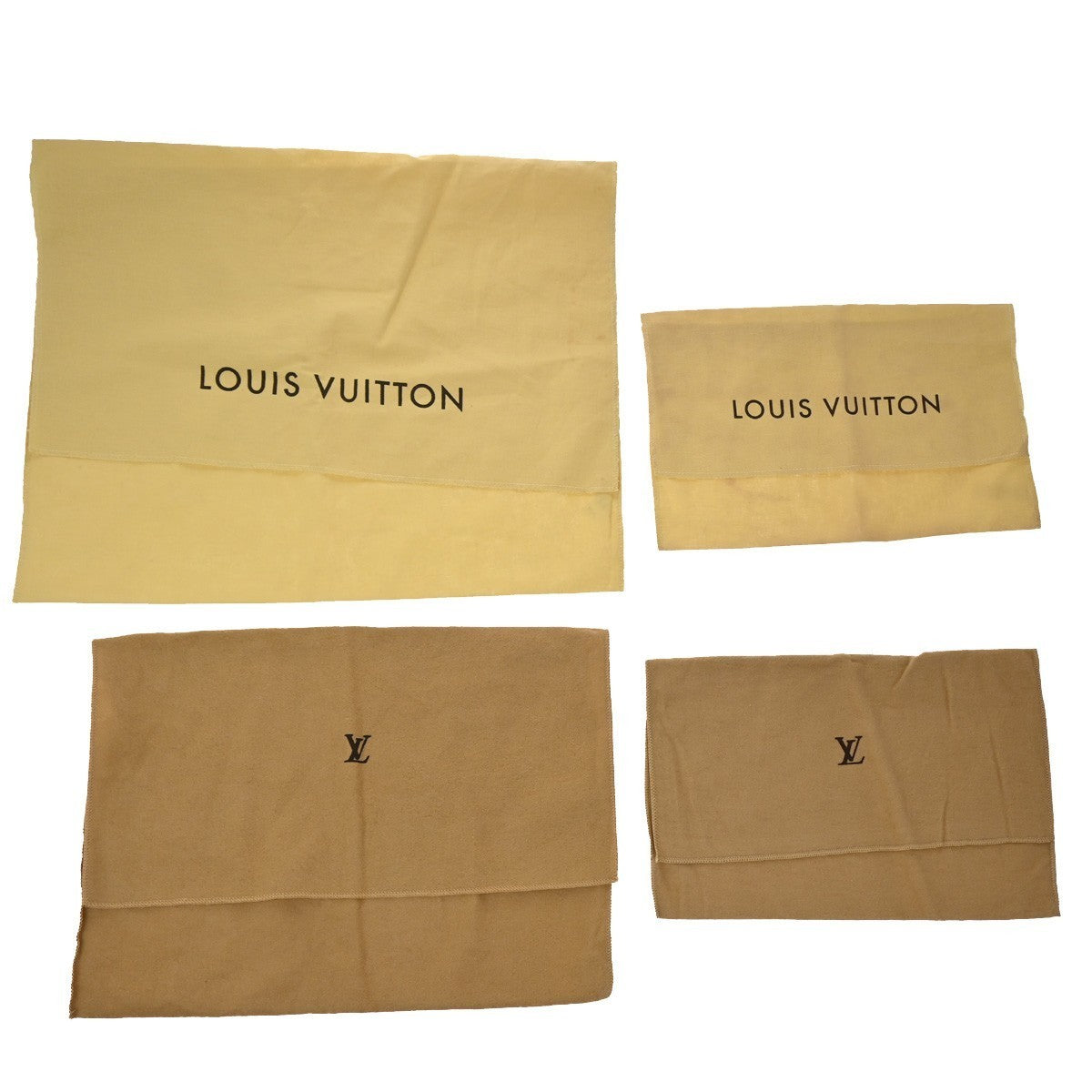 LOUIS VUITTON Logo 10 Set Dust Bag Drawstring Canvas Cotton Beige Brown 01KP252
