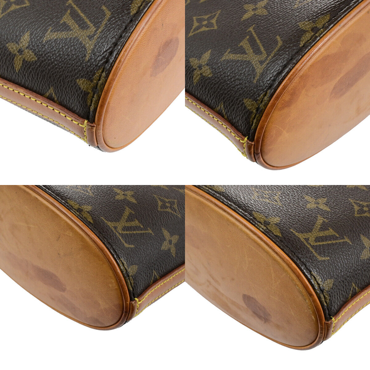 LOUIS VUITTON Logo Drouot Shoulder Bag Monogram Leather Brown M51290 75KA502