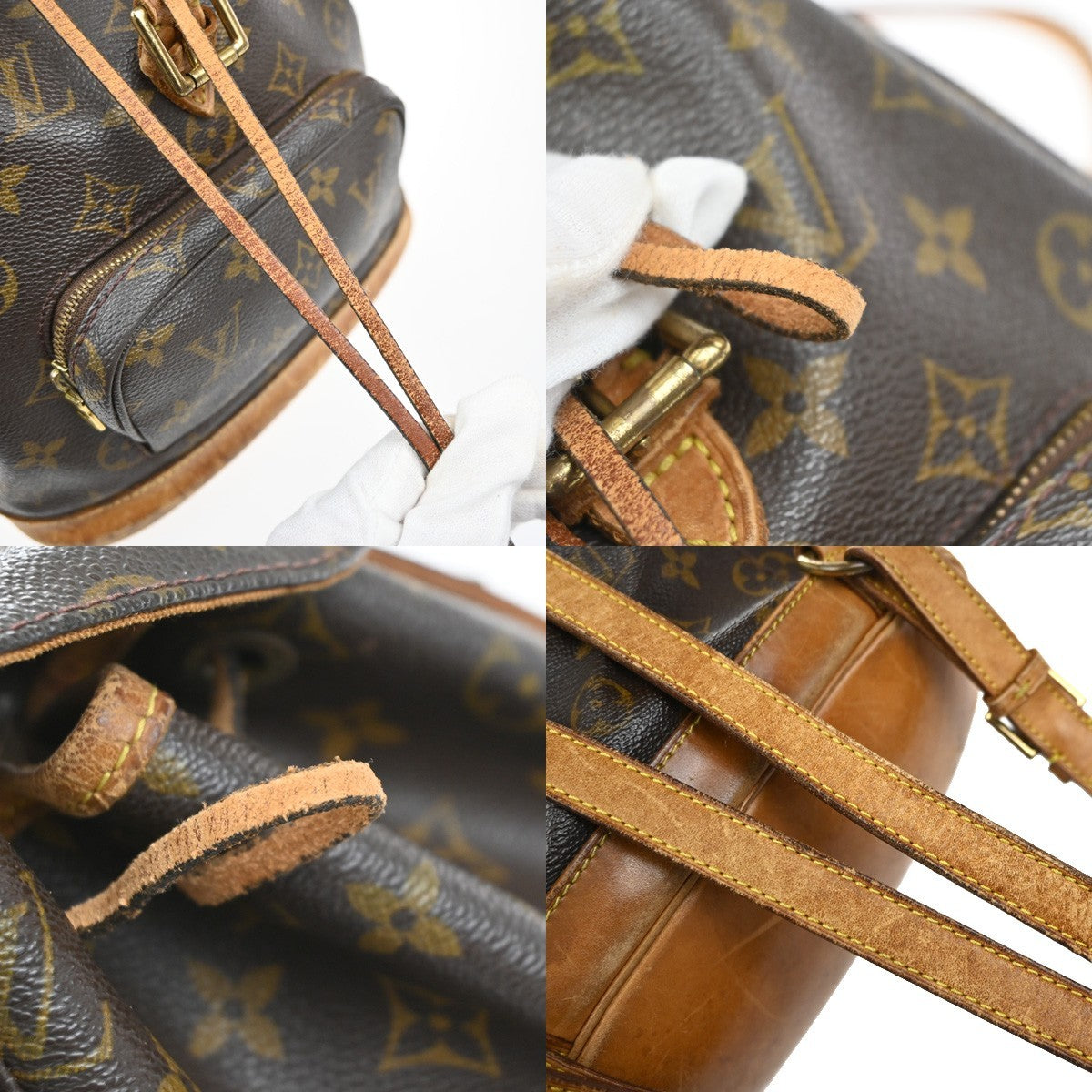 LOUIS VUITTON Montsouris MM Backpack Bag Monogram Leather Brown M51136 86MA643