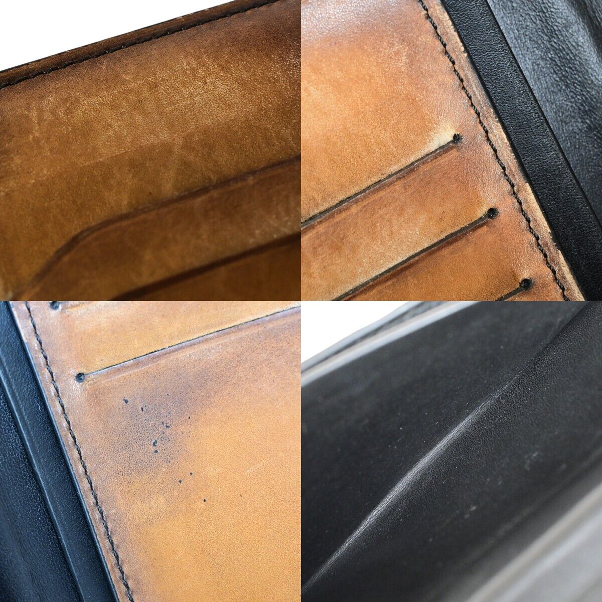 BERLUTI Calligraphy Bifold Long Wallet Purse Leather Brown Italy 84HC102