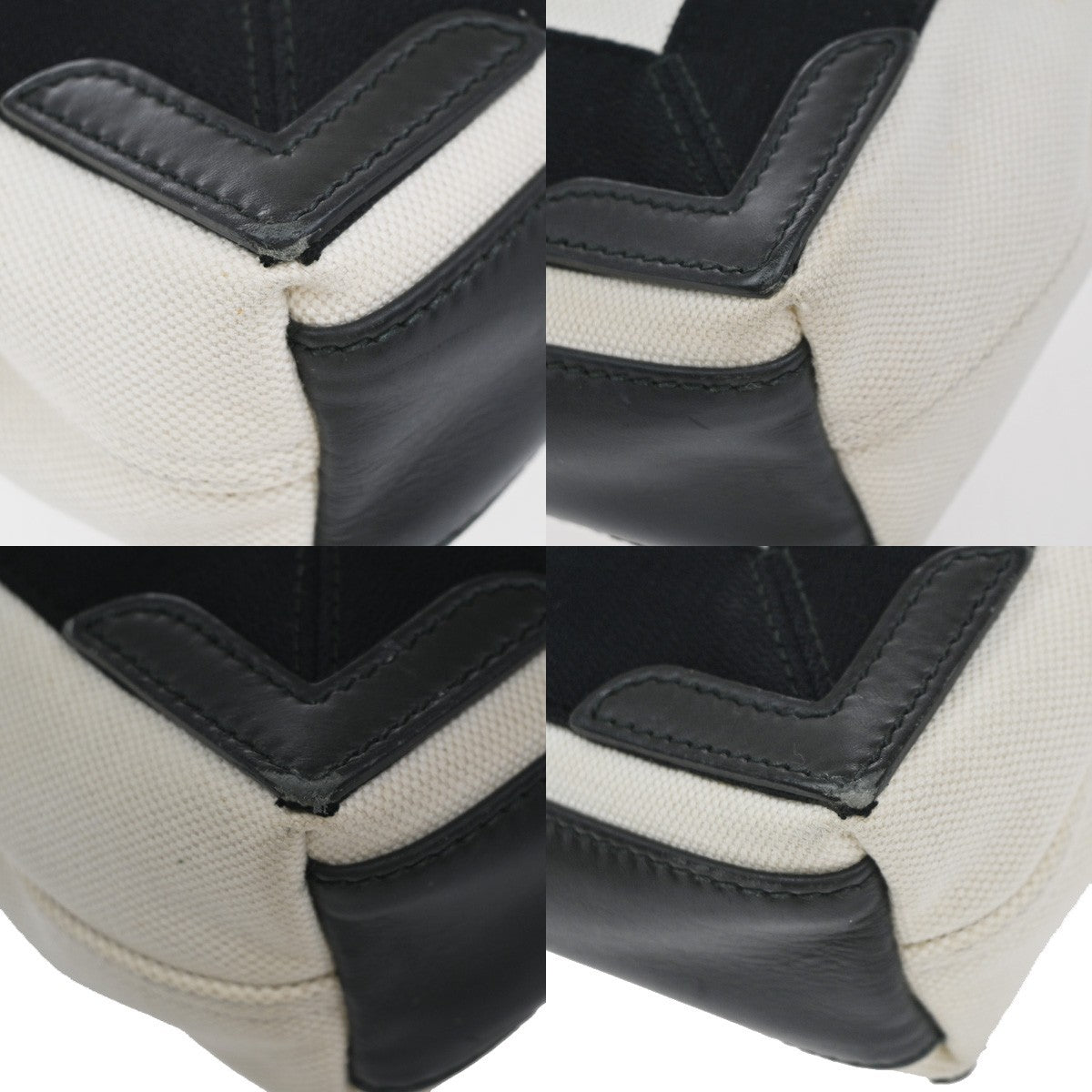 BALENCIAGA Navy Cabas XS 2Way Shoulder Hand Bag Canvas Leather White 39KP327