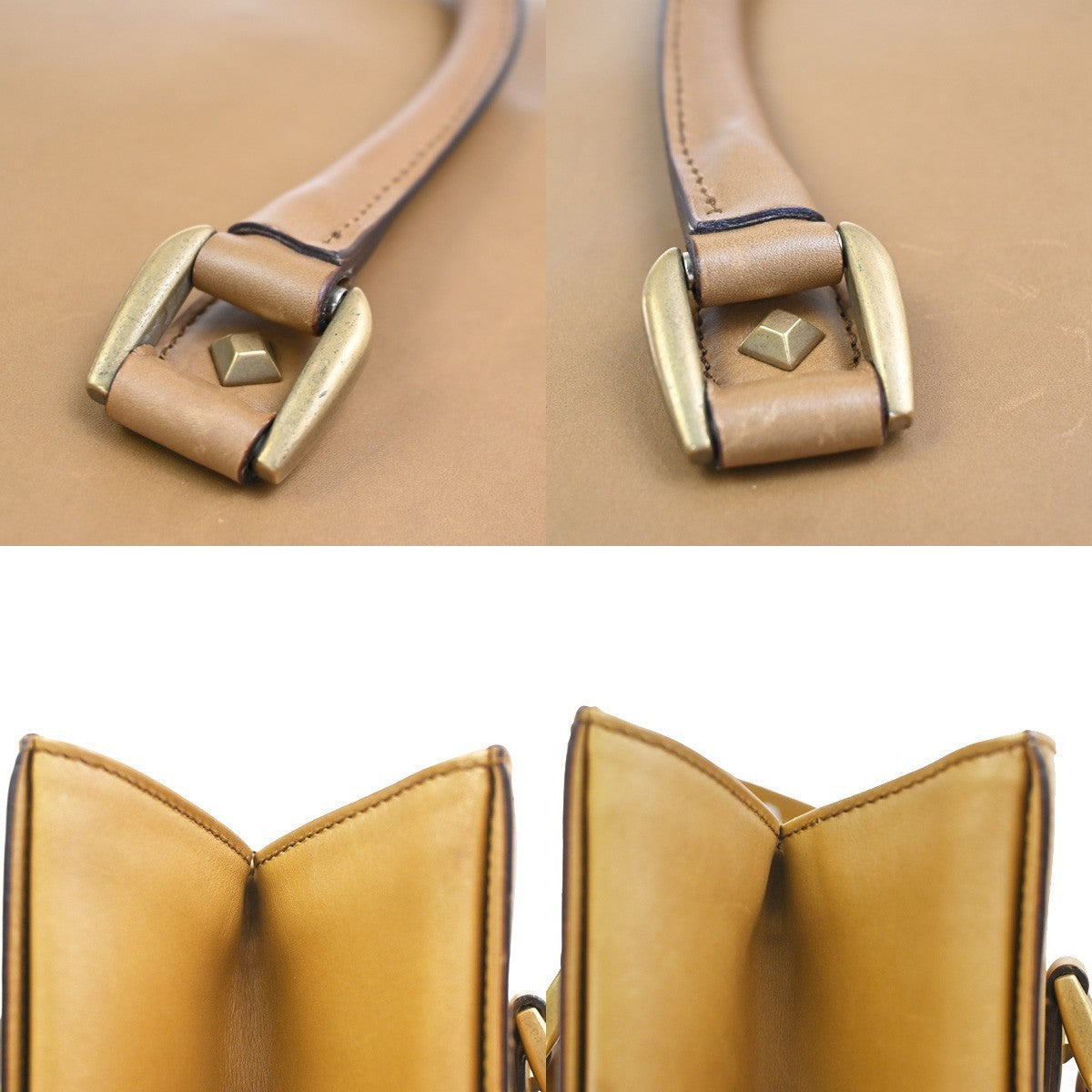 GUCCI Logo Nailhead Teto Hand Bag and Pouch Bag 2Set Canvas Leather 30KC910