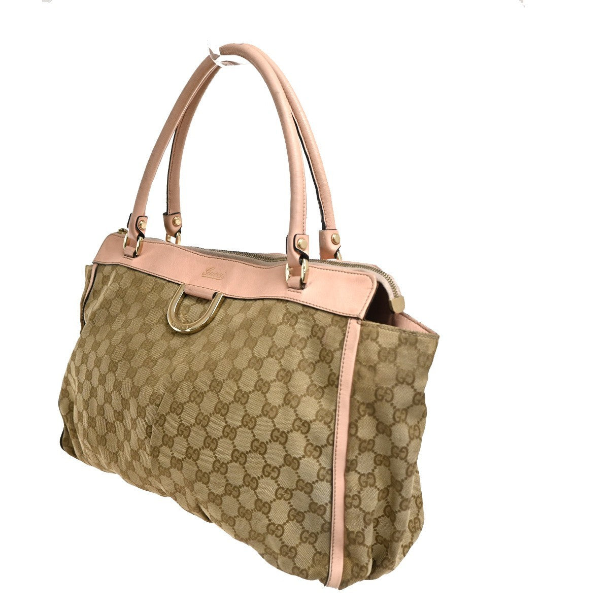 GUCCI GG Pattern Abbey D-ring Shoulder Bag Canvas Leather Brown Italy 69CA515