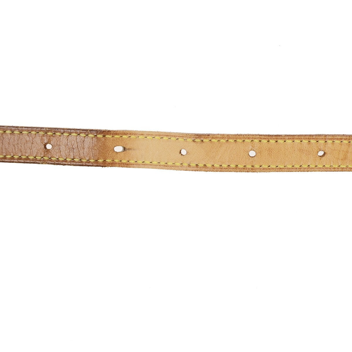LOUIS VUITTON LV Logo Shoulder Bag Strap Leather Brown GHW France 61CB074