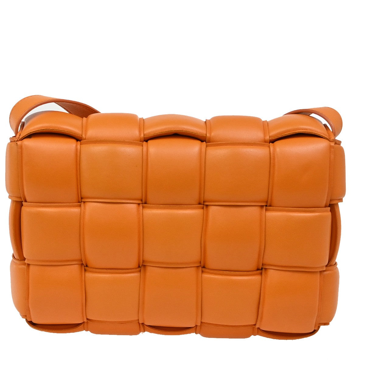 BOTTEGA VENETA Maxy Intrecciato Cassette Shoulder Bag Leather Orange 40RL267