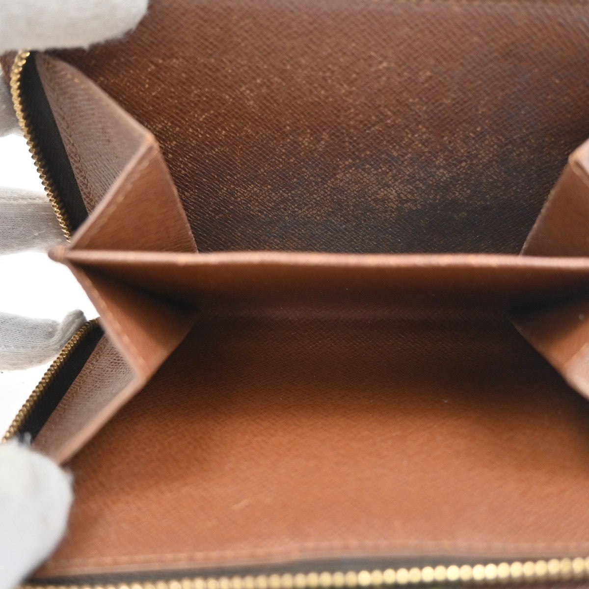 LOUIS VUITTON LV Logo 3 Set Wallet Cigarette Case Monogram Leather Brown 68KC965