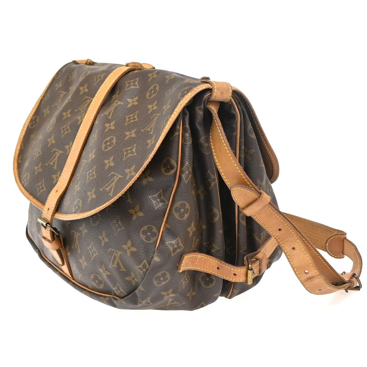 LOUIS VUITTON Saumur 35 Shoulder Bag Monogram Leather BN France M42254 88ZA276