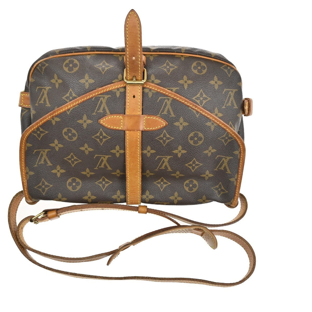 LOUIS VUITTON Logo Saumur 30 Shoulder Bag Monogram Leather Brown M42256 18TA319