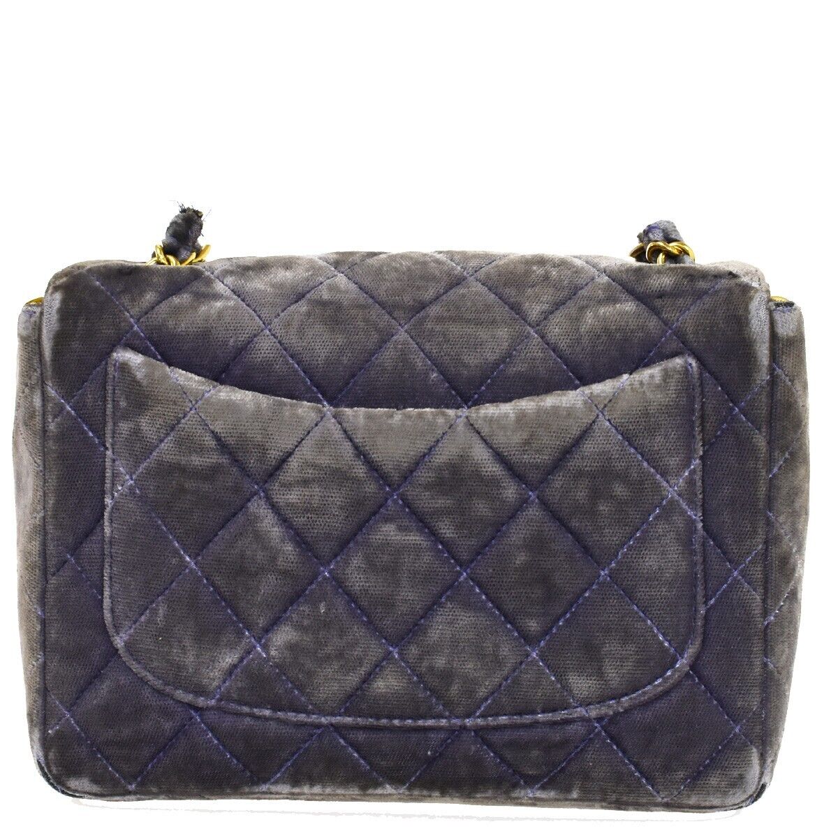 CHANEL CC Mini Matelasse Chain Shoulder Bag Velour Purple GHW Vintage 41FA170