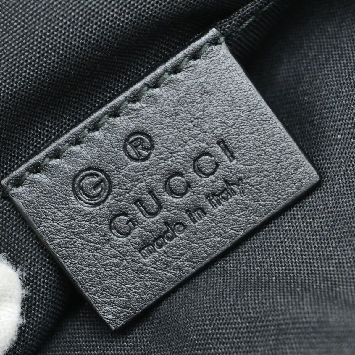 GUCCI Logo Guccissima GG Pattern Mini Shoulder Bag Leather Black Italy 12RF223