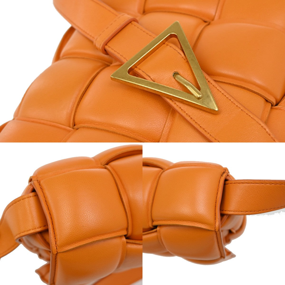 BOTTEGA VENETA Maxy Intrecciato Cassette Shoulder Bag Leather Orange 40RL267