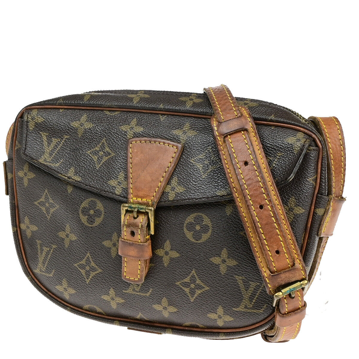 LOUIS VUITTON Jeune Fille PM Shoulder Bag Monogram Leather Brown M51227 65YF253