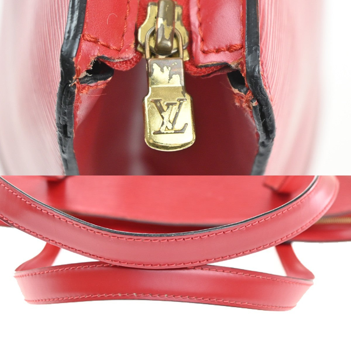 LOUIS VUITTON LV Saint Jacques Hand Bag Epi Leather Red France M52267 32MA233
