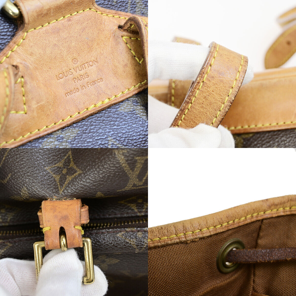 LOUIS VUITTON Montsouris MM Backpack Bag Monogram Leather Brown M51136 71SJ457