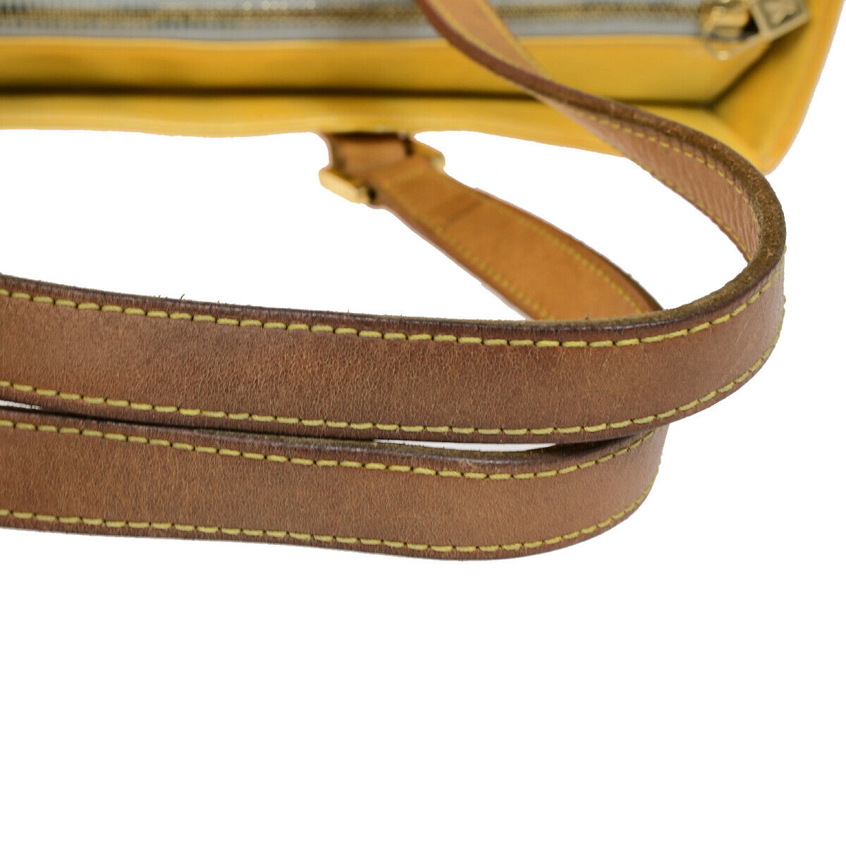 LOUIS VUITTON Columbus Shoulder Bag Monogram Vernis Lime Yellow M91047 60YF141