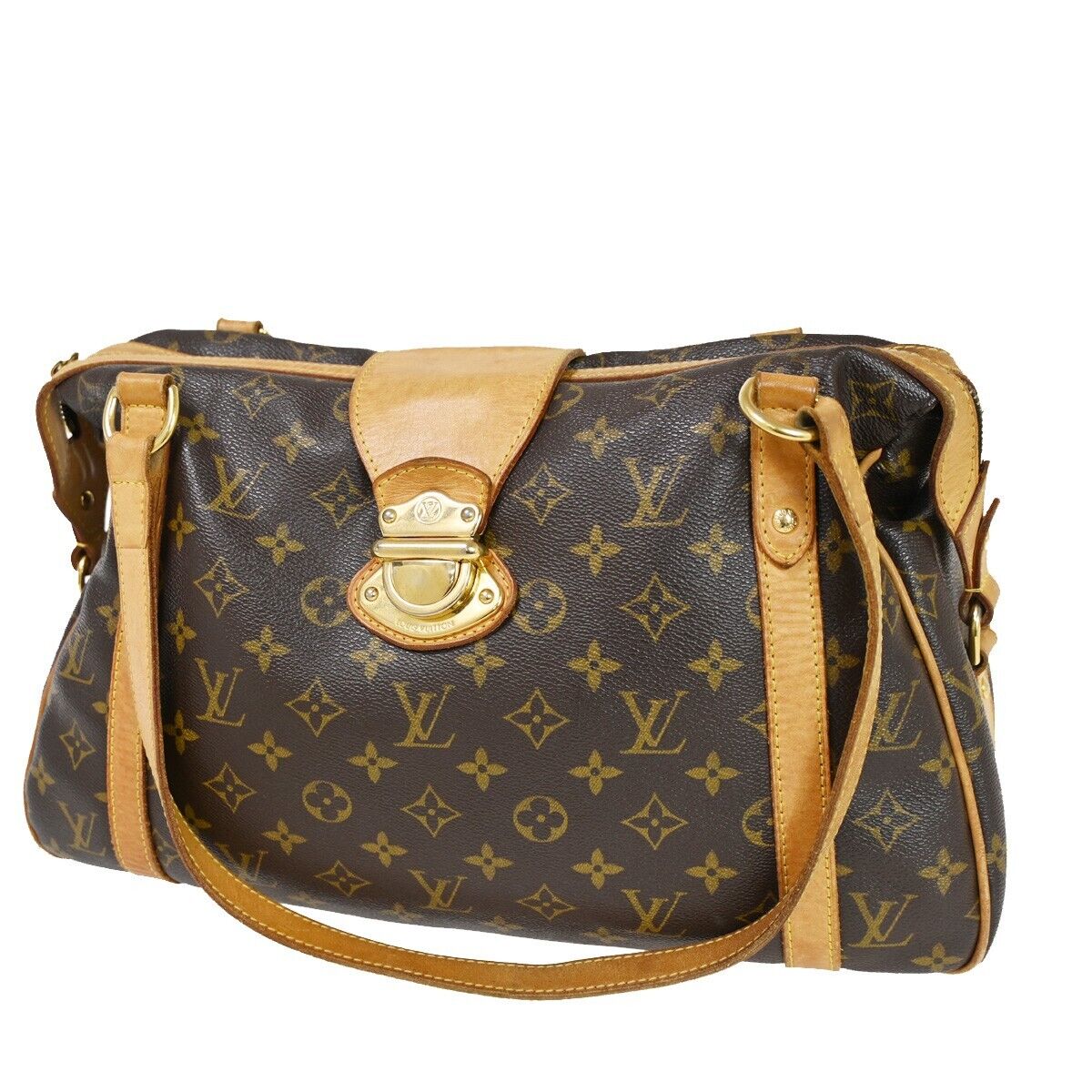 LOUIS VUITTON LV Stresa PM Shoulder Bag Monogram Leather Brown M51186 72SH676