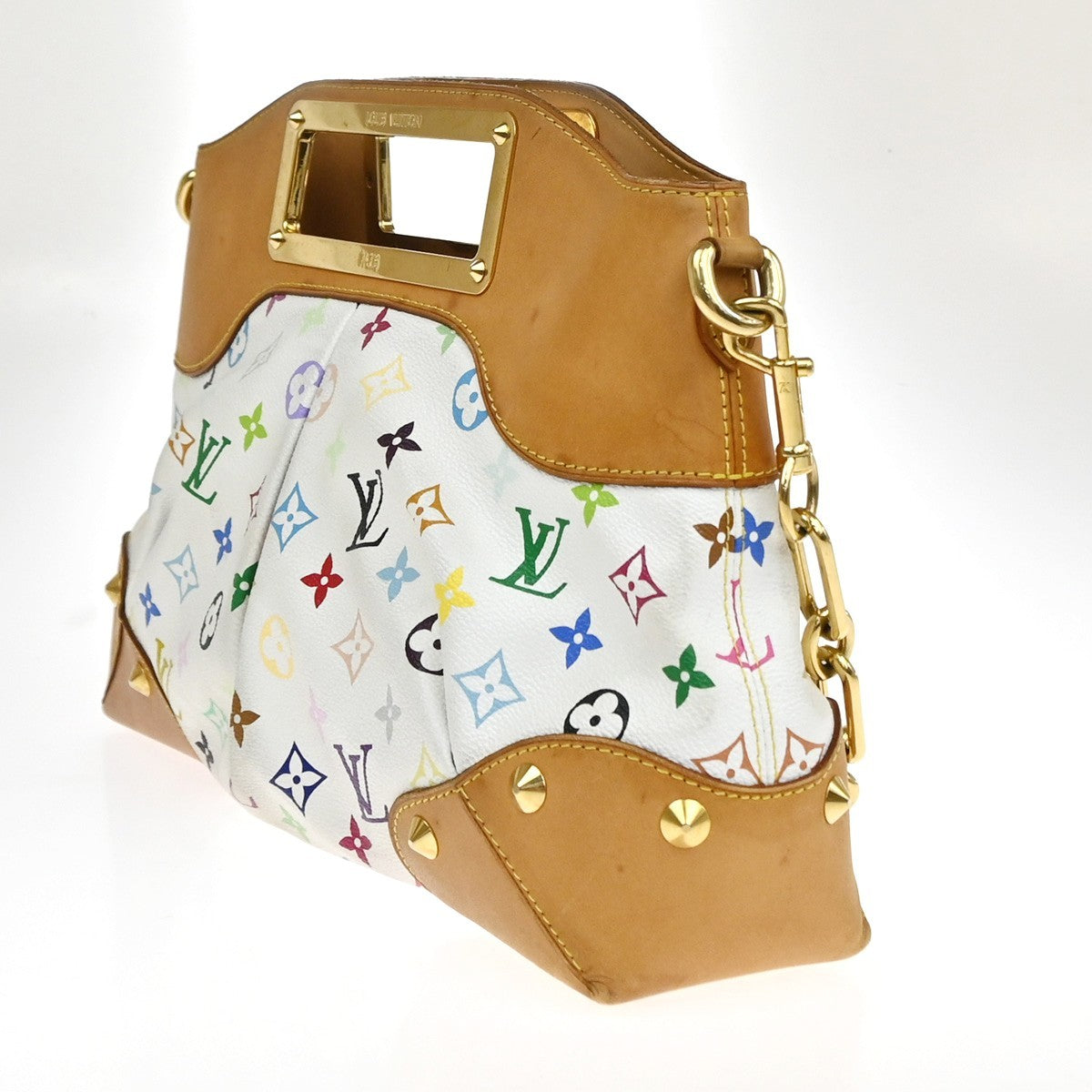 LOUIS VUITTON Judy MM 2Way Chain Hand Bag Monogram Multi White M40255 41YJ108
