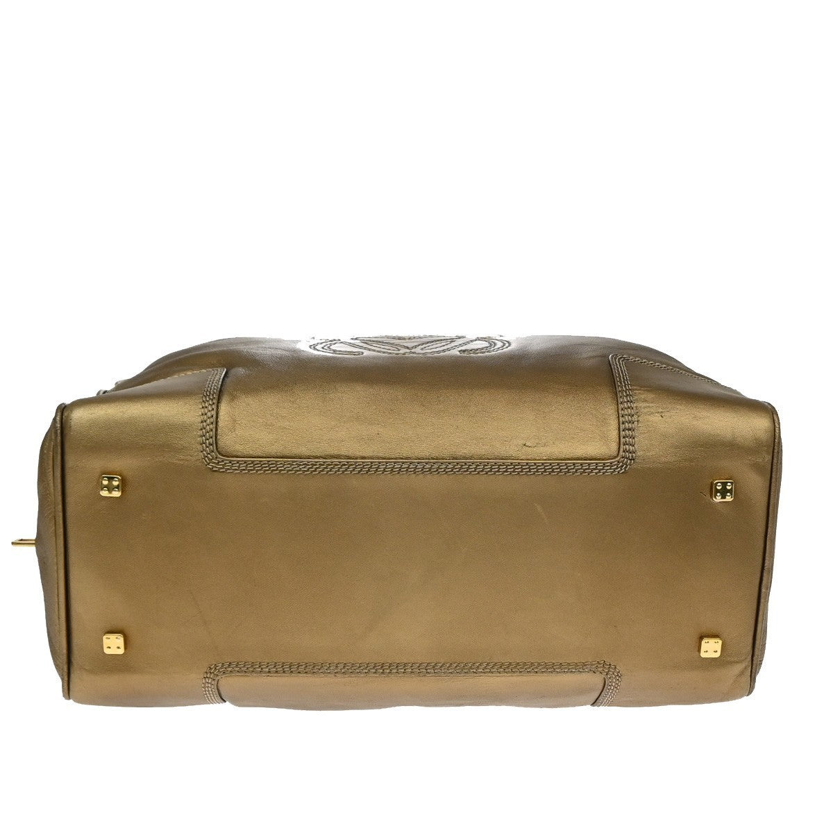 LOEWE Logo Amazona Anagram Hand Bag Leather Lock Gold GHW Spain 38YJ203