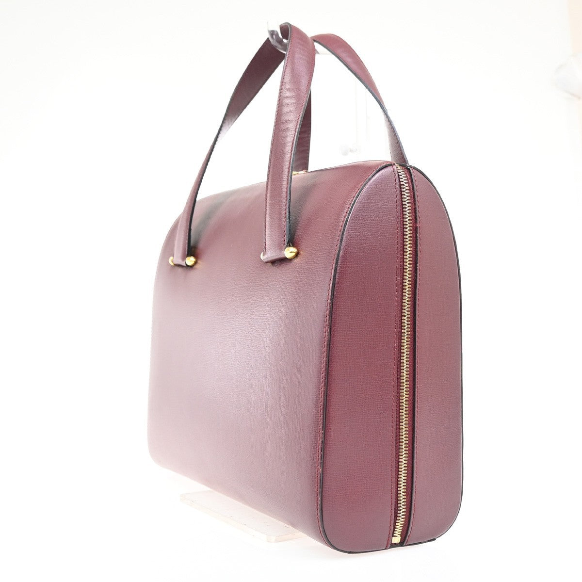 CARTIER Logo Must Line 2way Shoulder Hand Bag Leather Red GHW France 87MA391