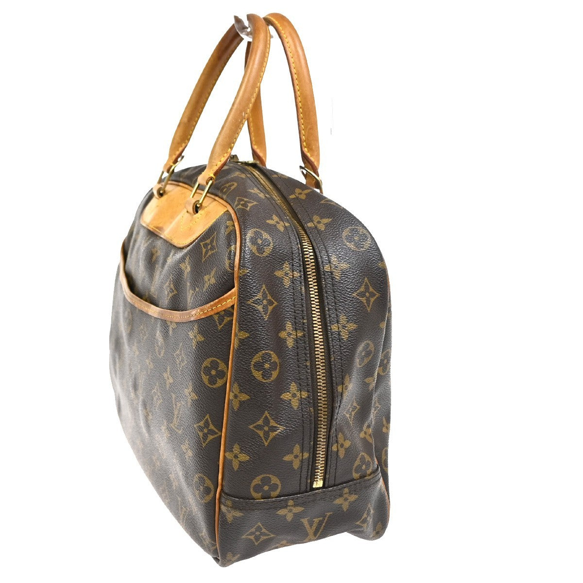 LOUIS VUITTON LV Logo Deauville Hand Bag Monogram Leather Brown M47270 34CA832