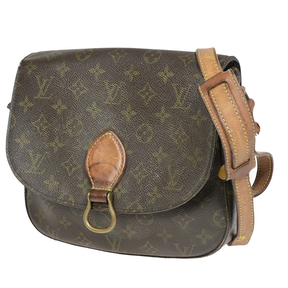 LOUIS VUITTON Saint Cloud GM Shoulder Bag Monogram Leather Brown M51242 63EB718