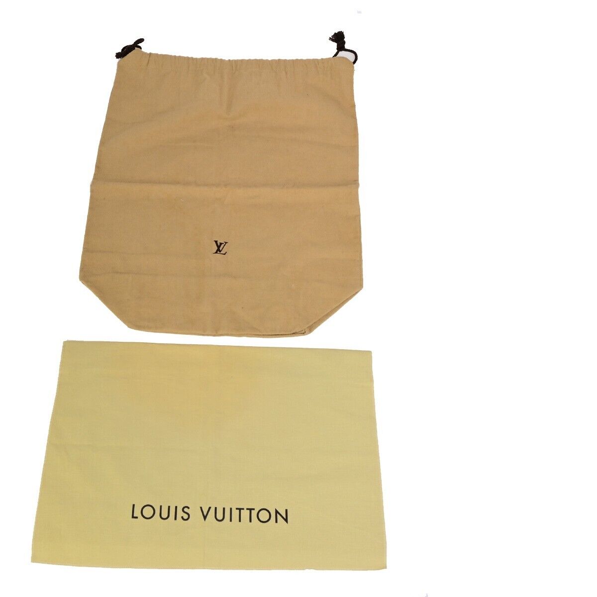 LOUIS VUITTON Logo 10 Set Dust Bag Drawstring Canvas Cotton Beige Brown 09EB808