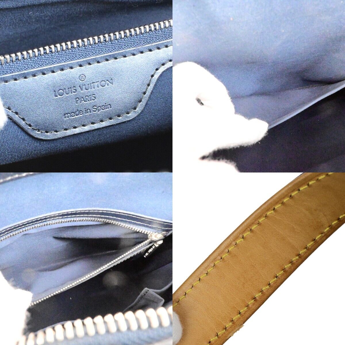 LOUIS VUITTON Stockton Shoulder Bag Monogram Mat Leather Blue M55115 97FB277