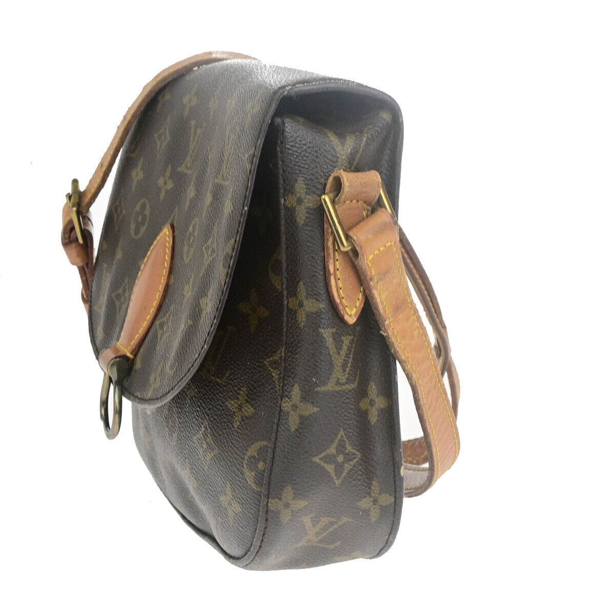 LOUIS VUITTON Saint Cloud GM Shoulder Bag Monogram Leather Brown M51242 65YF359