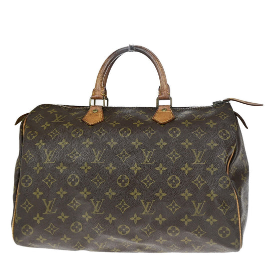 LOUIS VUITTON Speedy 35 Travel Hand Bag Monogram Leather Brown M41524 36YG523