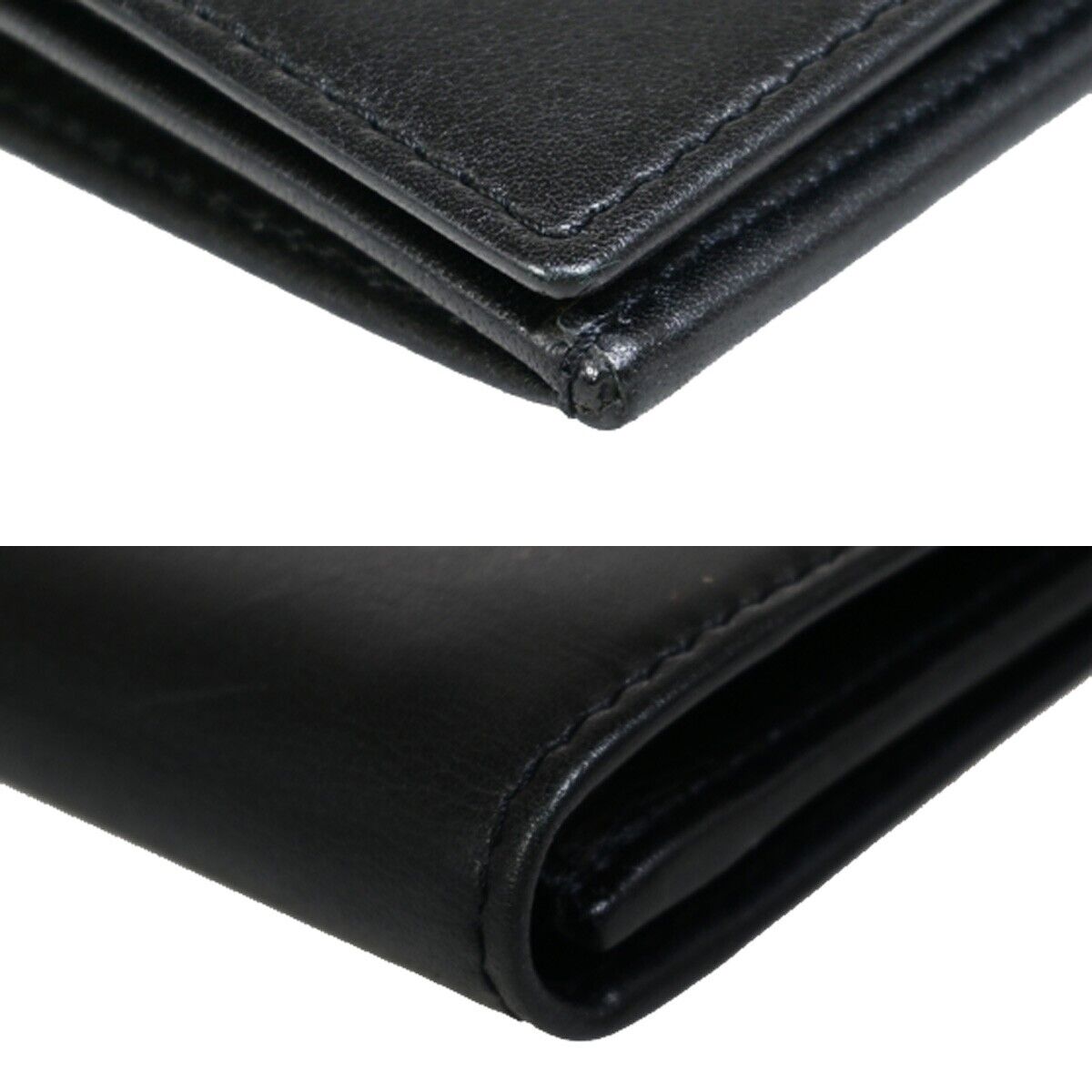 DUNHILL Logo 2 Set Long Wallet Coin Case Leather Canvas Black Brown 08EB231