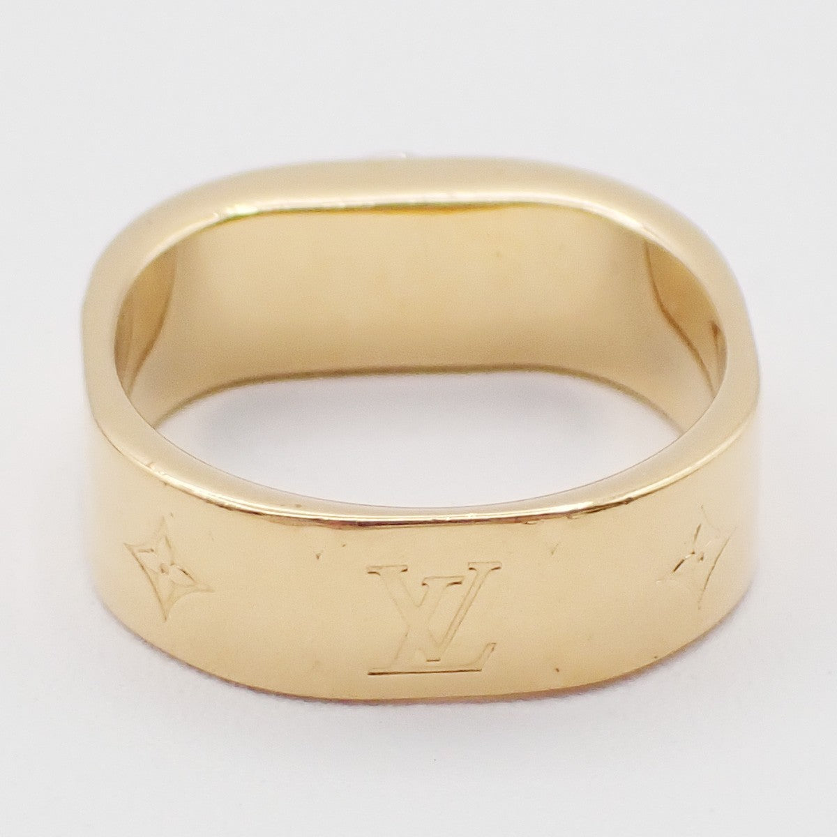 LOUIS VUITTON Nanogram Ring Size M Gold Silver Italy Accessory M00211 67EG247