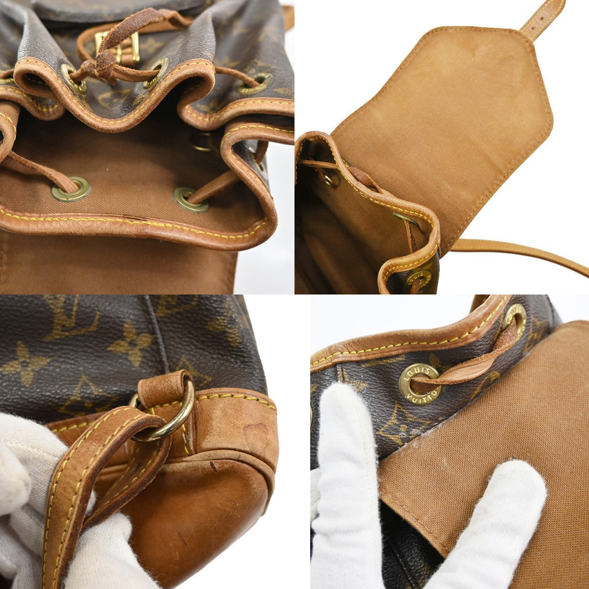 LOUIS VUITTON Mini Montsouris Backpack Bag Monogram Leather Brown M51137 76SA064