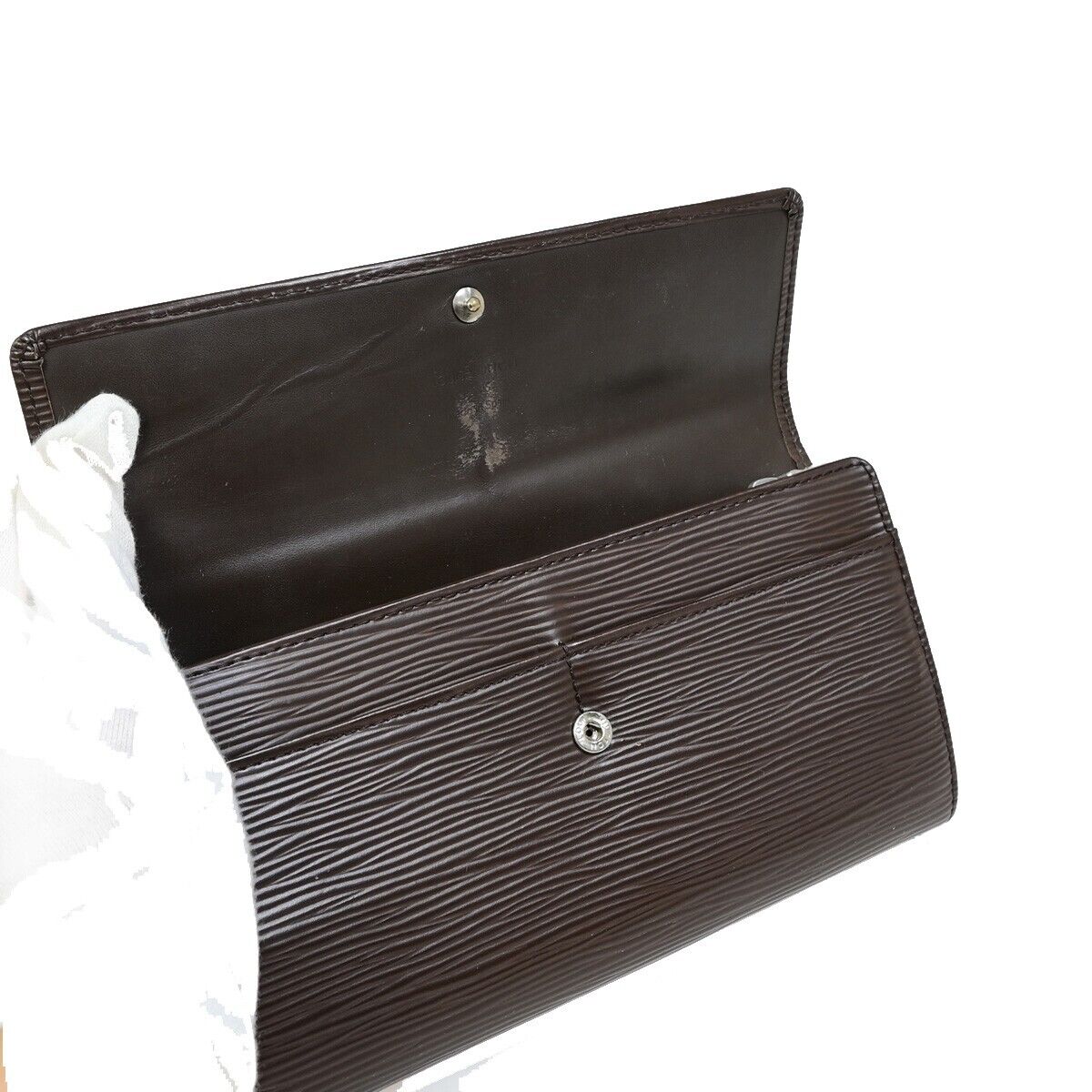 LOUIS VUITTON Porte Monnaie Credit Long Bifold Wallet Epi Leather M6357D 02HB978