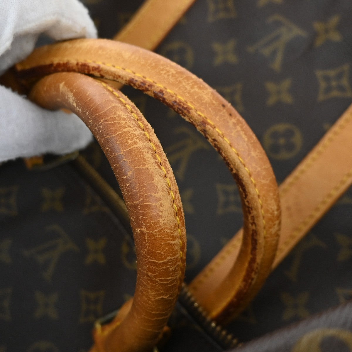 LOUIS VUITTON Keepall 55 Travel Hand Bag Monogram Leather Brown M41424 67DA057