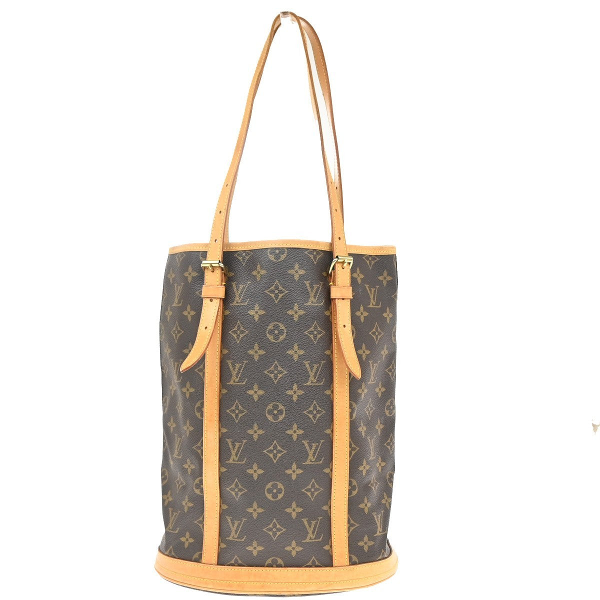 LOUIS VUITTON BUCKET GM Shoulder Tote Bag Monogram Leather Brown M42236 32KC702