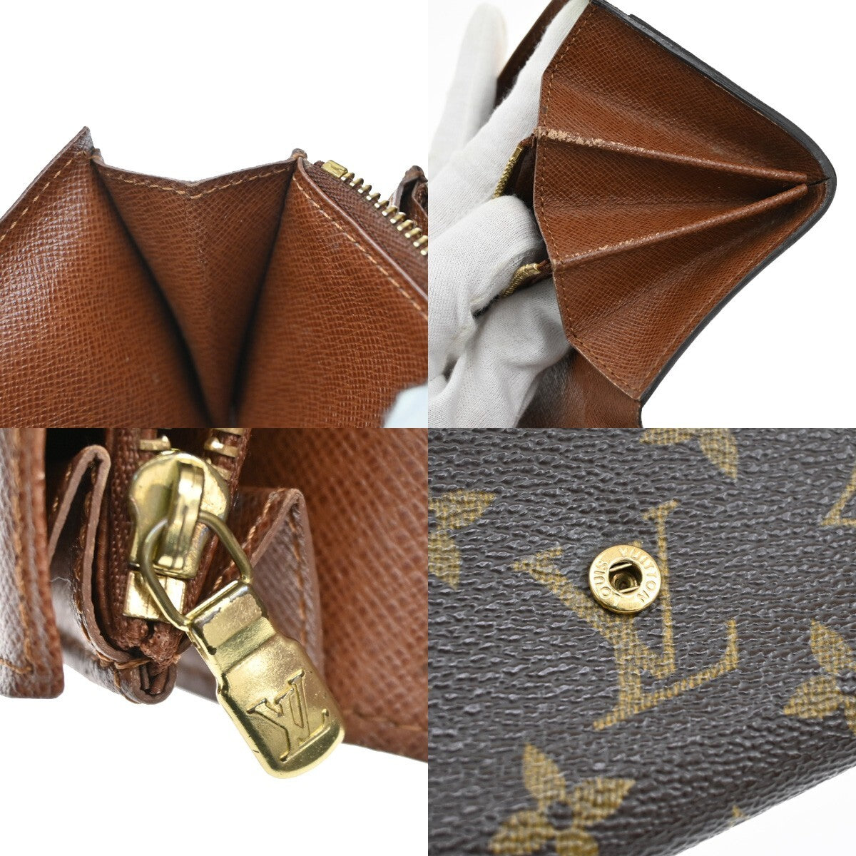 LOUIS VUITTON Porte Monnaie Zip Bifold Wallet Monogram BN M61735 01EE204