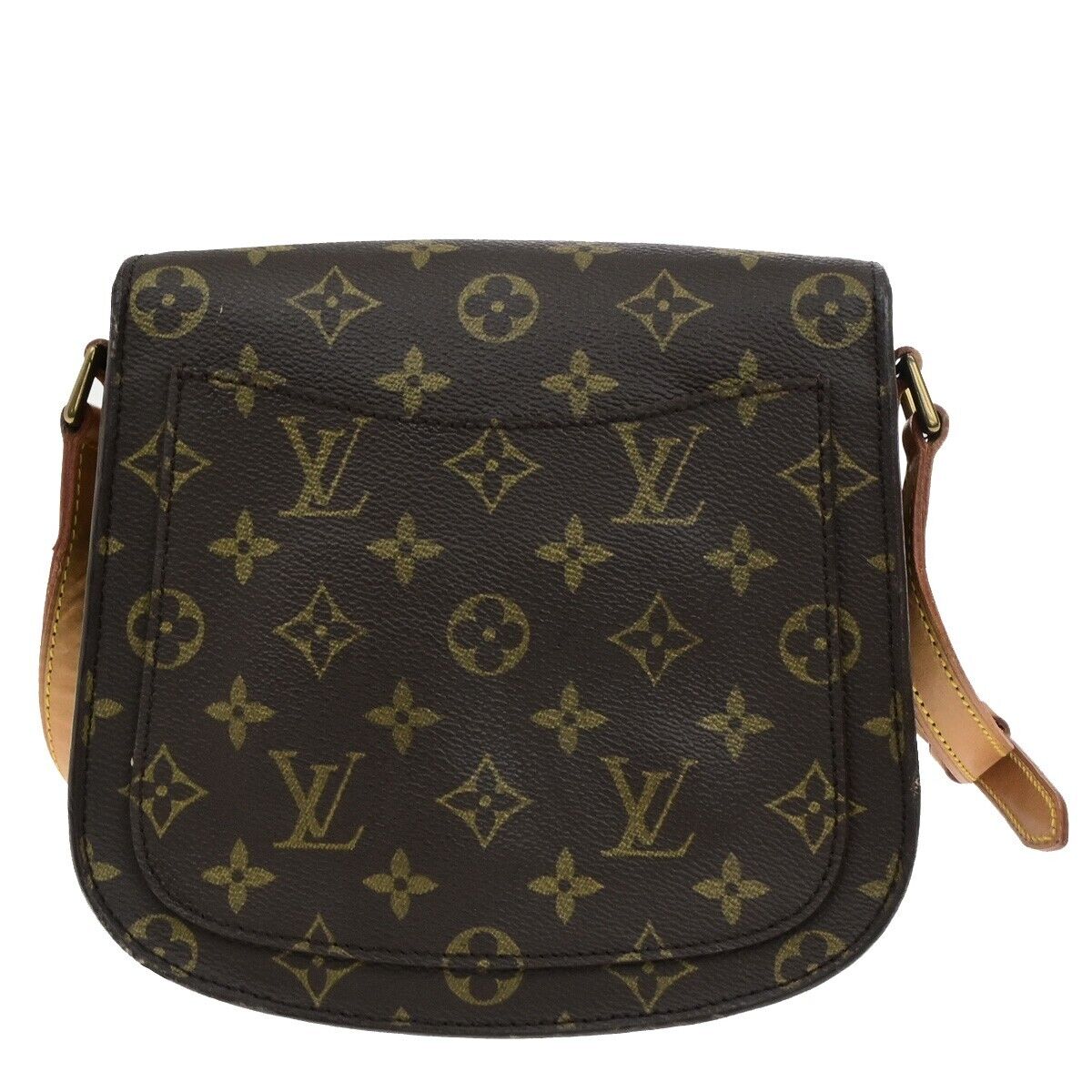 LOUIS VUITTON Saint Cloud MM Shoulder Bag Monogram Leather Brown M51243 87ED457